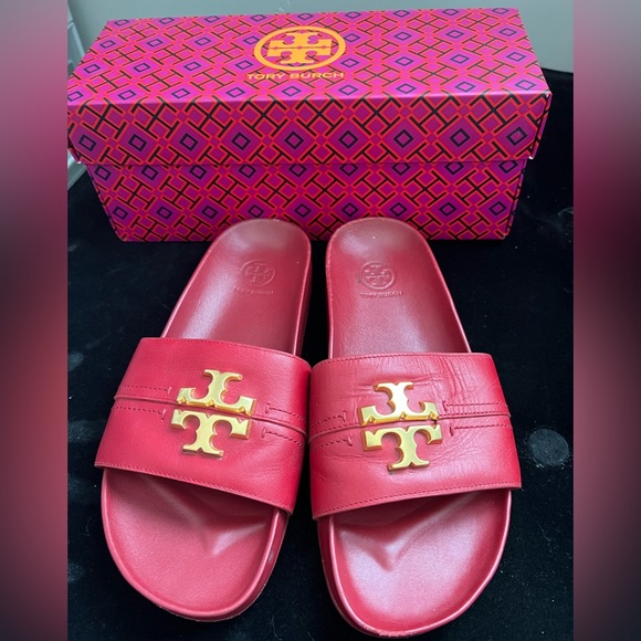 NEW IN BOX TORY BURCH SLIDES - Picture 1 of 4